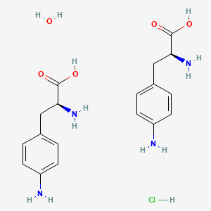 molecular formula C18H27ClN4O5 B1501692 (2S)-2-amino-3-(4-aminophenyl)propanoic acid;hydrate;hydrochloride CAS No. 312693-79-1