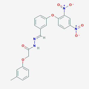 molecular formula C22H18N4O7 B15017022 N'-[(E)-[3-(2,4-Dinitrophenoxy)phenyl]methylidene]-2-(3-methylphenoxy)acetohydrazide 