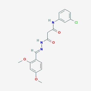 molecular formula C18H18ClN3O4 B15017099 N-(3-chlorophenyl)-3-[(2E)-2-(2,4-dimethoxybenzylidene)hydrazinyl]-3-oxopropanamide 