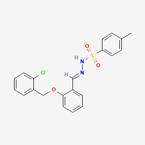 molecular formula C21H19ClN2O3S B15017138 N'-[(E)-{2-[(2-chlorobenzyl)oxy]phenyl}methylidene]-4-methylbenzenesulfonohydrazide 