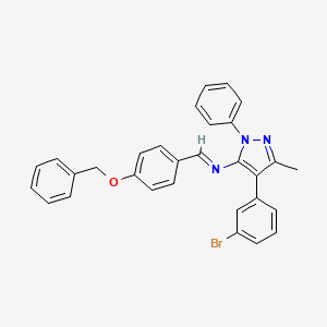 molecular formula C30H24BrN3O B15017148 N-{(E)-[4-(benzyloxy)phenyl]methylidene}-4-(3-bromophenyl)-3-methyl-1-phenyl-1H-pyrazol-5-amine 