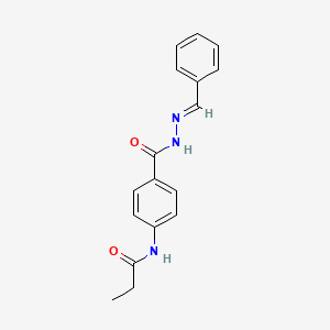 molecular formula C17H17N3O2 B15017330 N-(4-{[(2E)-2-benzylidenehydrazinyl]carbonyl}phenyl)propanamide 