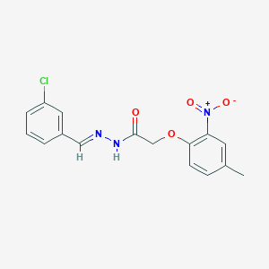 molecular formula C16H14ClN3O4 B15017333 N'-[(E)-(3-chlorophenyl)methylidene]-2-(4-methyl-2-nitrophenoxy)acetohydrazide 