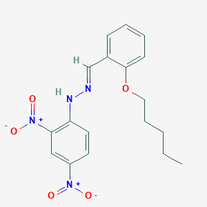 molecular formula C18H20N4O5 B15017423 (2E)-1-(2,4-dinitrophenyl)-2-[2-(pentyloxy)benzylidene]hydrazine 