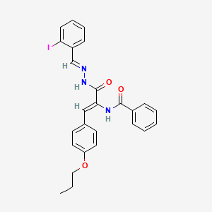 molecular formula C26H24IN3O3 B15017428 N-[(1Z)-3-[(2E)-2-(2-iodobenzylidene)hydrazinyl]-3-oxo-1-(4-propoxyphenyl)prop-1-en-2-yl]benzamide 