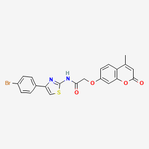 molecular formula C21H15BrN2O4S B15017846 N-[4-(4-bromophenyl)-1,3-thiazol-2-yl]-2-[(4-methyl-2-oxo-2H-chromen-7-yl)oxy]acetamide 