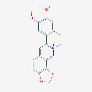 molecular formula C19H16NO4+ B150185 16-Methoxy-5,7-dioxa-1-azoniapentacyclo[11.8.0.03,11.04,8.014,19]henicosa-2,4(8),9,11,13,15,18-heptaen-17-one CAS No. 38691-95-1