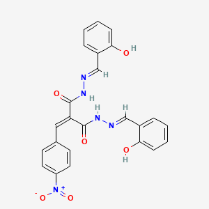 molecular formula C24H19N5O6 B15018751 N'~1~,N'~3~-bis[(E)-(2-hydroxyphenyl)methylidene]-2-(4-nitrobenzylidene)propanedihydrazide 