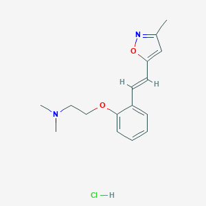 molecular formula C16H21ClN2O2 B150192 N,N-Dimethyl-2-[2-[(E)-2-(3-methyl-1,2-oxazol-5-yl)ethenyl]phenoxy]ethanamine;hydrochloride CAS No. 139193-87-6