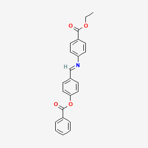molecular formula C23H19NO4 B15020465 ethyl 4-{[(E)-{4-[(phenylcarbonyl)oxy]phenyl}methylidene]amino}benzoate 