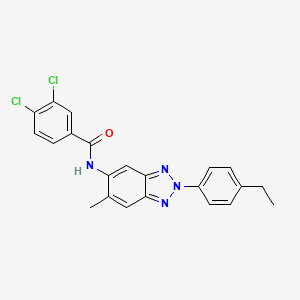molecular formula C22H18Cl2N4O B15020821 3,4-dichloro-N-[2-(4-ethylphenyl)-6-methyl-2H-benzotriazol-5-yl]benzamide 