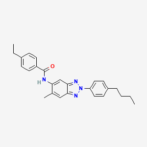 molecular formula C26H28N4O B15020855 N-[2-(4-butylphenyl)-6-methyl-2H-1,2,3-benzotriazol-5-yl]-4-ethylbenzamide 