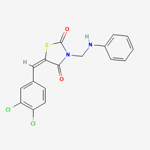 molecular formula C17H12Cl2N2O2S B15020863 (5E)-5-(3,4-dichlorobenzylidene)-3-[(phenylamino)methyl]-1,3-thiazolidine-2,4-dione 