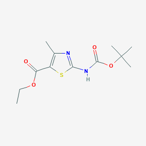 molecular formula C12H18N2O4S B1502130 Ethyl 2-(tert-butoxycarbonylamino)-4-methylthiazole-5-carboxylate CAS No. 244236-52-0