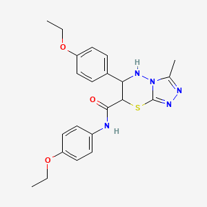 molecular formula C22H25N5O3S B15021575 N,6-bis(4-ethoxyphenyl)-3-methyl-6,7-dihydro-5H-[1,2,4]triazolo[3,4-b][1,3,4]thiadiazine-7-carboxamide 