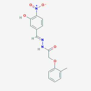 molecular formula C16H15N3O5 B15021647 N'-[(E)-(3-hydroxy-4-nitrophenyl)methylidene]-2-(2-methylphenoxy)acetohydrazide 