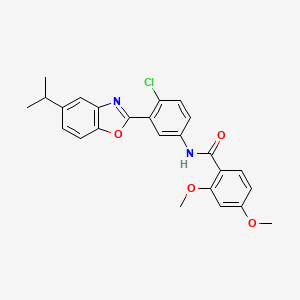 molecular formula C25H23ClN2O4 B15021801 N-{4-chloro-3-[5-(propan-2-yl)-1,3-benzoxazol-2-yl]phenyl}-2,4-dimethoxybenzamide 