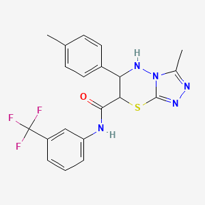 molecular formula C20H18F3N5OS B15021860 3-methyl-6-(4-methylphenyl)-N-[3-(trifluoromethyl)phenyl]-6,7-dihydro-5H-[1,2,4]triazolo[3,4-b][1,3,4]thiadiazine-7-carboxamide 