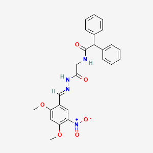 molecular formula C25H24N4O6 B15021863 N-({N'-[(E)-(2,4-Dimethoxy-5-nitrophenyl)methylidene]hydrazinecarbonyl}methyl)-2,2-diphenylacetamide 