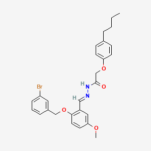 molecular formula C27H29BrN2O4 B15021896 N'-[(E)-{2-[(3-bromobenzyl)oxy]-5-methoxyphenyl}methylidene]-2-(4-butylphenoxy)acetohydrazide 