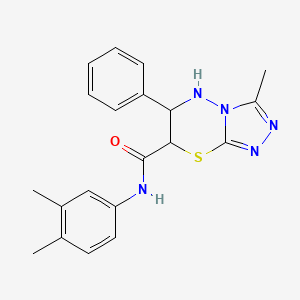 molecular formula C20H21N5OS B15022012 N-(3,4-dimethylphenyl)-3-methyl-6-phenyl-6,7-dihydro-5H-[1,2,4]triazolo[3,4-b][1,3,4]thiadiazine-7-carboxamide 
