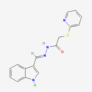 molecular formula C16H14N4OS B15022226 N'-[(E)-1H-indol-3-ylmethylidene]-2-(pyridin-2-ylsulfanyl)acetohydrazide 