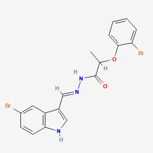 molecular formula C18H15Br2N3O2 B15022326 N'-[(E)-(5-bromo-1H-indol-3-yl)methylidene]-2-(2-bromophenoxy)propanehydrazide 