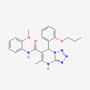 molecular formula C22H24N6O3 B15022350 N-(2-methoxyphenyl)-5-methyl-7-(2-propoxyphenyl)-4,7-dihydrotetrazolo[1,5-a]pyrimidine-6-carboxamide 