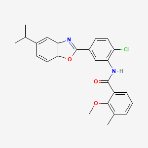 molecular formula C25H23ClN2O3 B15022370 N-{2-chloro-5-[5-(propan-2-yl)-1,3-benzoxazol-2-yl]phenyl}-2-methoxy-3-methylbenzamide 
