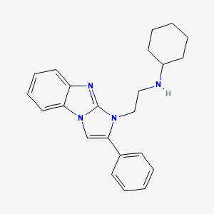 molecular formula C23H26N4 B15022378 N-[2-(2-phenyl-1H-imidazo[1,2-a]benzimidazol-1-yl)ethyl]cyclohexanamine 