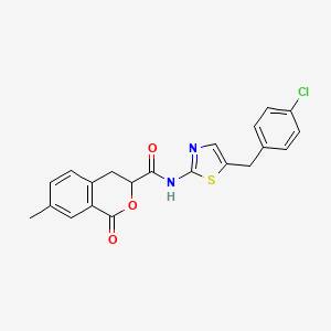 molecular formula C21H17ClN2O3S B15022388 N-[5-(4-chlorobenzyl)-1,3-thiazol-2-yl]-7-methyl-1-oxo-3,4-dihydro-1H-isochromene-3-carboxamide 