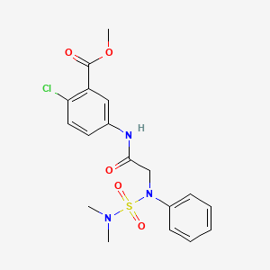 molecular formula C18H20ClN3O5S B15022393 methyl 2-chloro-5-{[N-(dimethylsulfamoyl)-N-phenylglycyl]amino}benzoate 