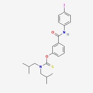 molecular formula C22H27IN2O2S B15022405 O-{3-[(4-iodophenyl)carbamoyl]phenyl} bis(2-methylpropyl)carbamothioate 