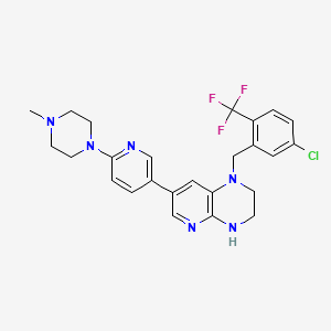 molecular formula C25H26ClF3N6 B1502251 1-(5-Chloro-2-(trifluoromethyl)benzyl)-7-(6-(4-methylpiperazin-1-yl)pyridin-3-yl)-1,2,3,4-tetrahydropyrido[2,3-b]pyrazine 