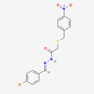 molecular formula C16H14BrN3O3S B15022581 N'-[(E)-(4-bromophenyl)methylidene]-2-[(4-nitrobenzyl)sulfanyl]acetohydrazide 
