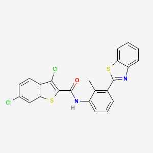 molecular formula C23H14Cl2N2OS2 B15022690 N-[3-(1,3-benzothiazol-2-yl)-2-methylphenyl]-3,6-dichloro-1-benzothiophene-2-carboxamide 