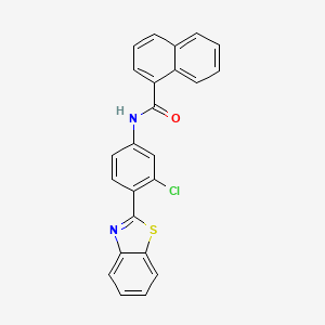 molecular formula C24H15ClN2OS B15022695 N-[4-(1,3-benzothiazol-2-yl)-3-chlorophenyl]naphthalene-1-carboxamide 