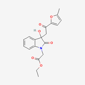 molecular formula C19H19NO6 B15022729 ethyl {3-hydroxy-3-[2-(5-methylfuran-2-yl)-2-oxoethyl]-2-oxo-2,3-dihydro-1H-indol-1-yl}acetate 