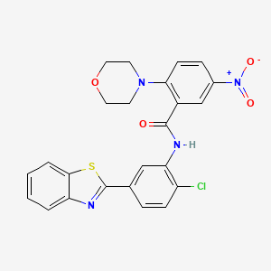molecular formula C24H19ClN4O4S B15022805 N-[5-(1,3-benzothiazol-2-yl)-2-chlorophenyl]-2-(morpholin-4-yl)-5-nitrobenzamide 
