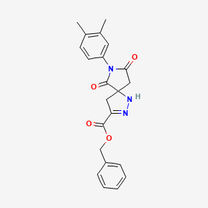 molecular formula C22H21N3O4 B15022869 Benzyl 7-(3,4-dimethylphenyl)-6,8-dioxo-1,2,7-triazaspiro[4.4]non-2-ene-3-carboxylate 