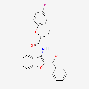 molecular formula C25H20FNO4 B15022928 N-(2-benzoyl-1-benzofuran-3-yl)-2-(4-fluorophenoxy)butanamide 