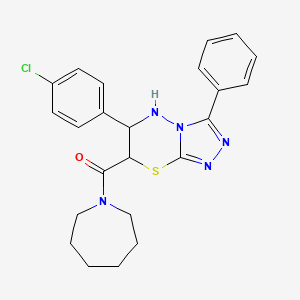 molecular formula C23H24ClN5OS B15023188 azepan-1-yl[6-(4-chlorophenyl)-3-phenyl-6,7-dihydro-5H-[1,2,4]triazolo[3,4-b][1,3,4]thiadiazin-7-yl]methanone 