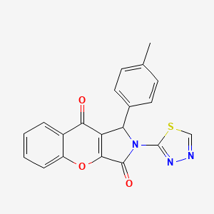 molecular formula C20H13N3O3S B15023224 1-(4-Methylphenyl)-2-(1,3,4-thiadiazol-2-yl)-1,2-dihydrochromeno[2,3-c]pyrrole-3,9-dione 