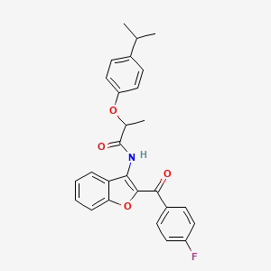 molecular formula C27H24FNO4 B15023263 N-{2-[(4-fluorophenyl)carbonyl]-1-benzofuran-3-yl}-2-[4-(propan-2-yl)phenoxy]propanamide 