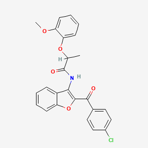 molecular formula C25H20ClNO5 B15023351 N-[2-(4-chlorobenzoyl)-1-benzofuran-3-yl]-2-(2-methoxyphenoxy)propanamide 