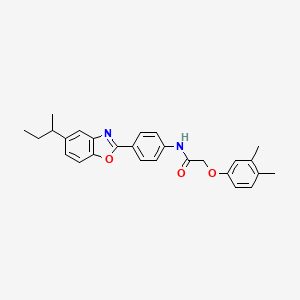 molecular formula C27H28N2O3 B15023371 N-{4-[5-(butan-2-yl)-1,3-benzoxazol-2-yl]phenyl}-2-(3,4-dimethylphenoxy)acetamide 
