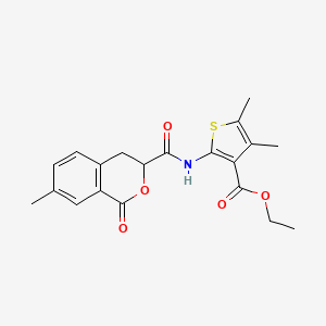 molecular formula C20H21NO5S B15023456 ethyl 4,5-dimethyl-2-{[(7-methyl-1-oxo-3,4-dihydro-1H-isochromen-3-yl)carbonyl]amino}thiophene-3-carboxylate 