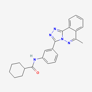 molecular formula C23H23N5O B15023502 N-[3-(6-methyl[1,2,4]triazolo[3,4-a]phthalazin-3-yl)phenyl]cyclohexanecarboxamide 