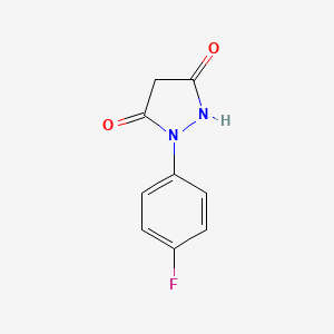 molecular formula C9H7FN2O2 B15023688 1-(4-Fluorophenyl)pyrazolidine-3,5-dione 