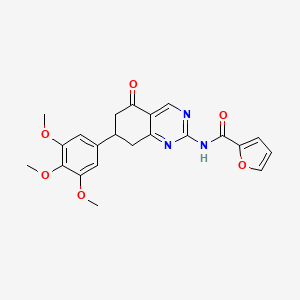 molecular formula C22H21N3O6 B15023703 N-(5-oxo-7-(3,4,5-trimethoxyphenyl)-5,6,7,8-tetrahydroquinazolin-2-yl)furan-2-carboxamide 